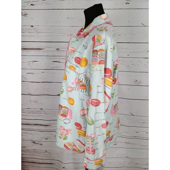 Nick & Nora "Macaroons" Flannel PJ Top Size XL Button Up‎ - Picture 4 of 7